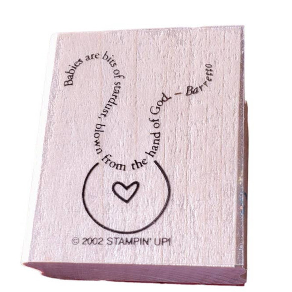 Stampin Up Quote Heart Babies Stardust Hand of God Wood Mounted Rubber Stamp - Picture 1 of 9